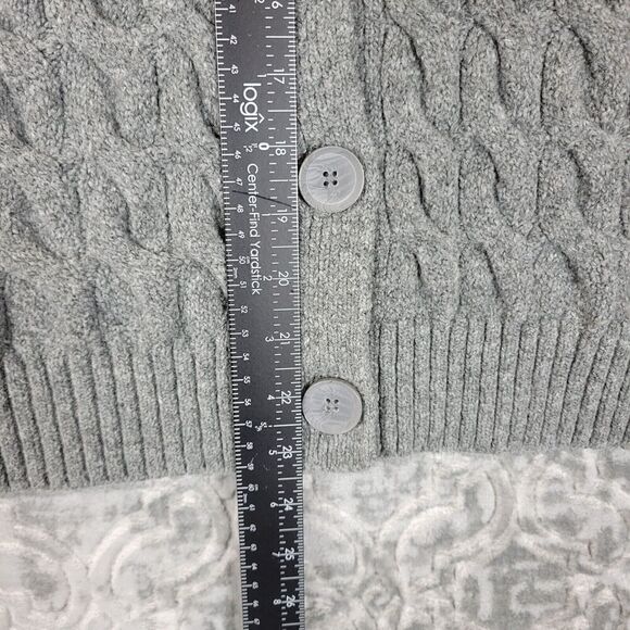 Joie Sweater Womens Medium Gray Chunky Knit Button-Up Cardigan Long Sleeve - Picture 4 of 7